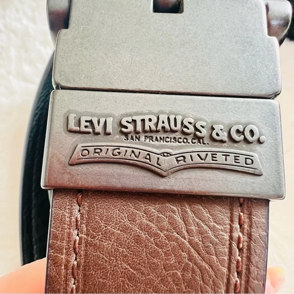 New Levi's Men's Putnam Reversible Belt,Black/Brown,54/56
